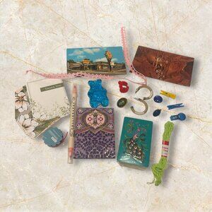 Junk Drawer cleanout, #1, craft and vintage trinket lot, ephemera